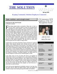 The Solution - Spring 2008 - CSI newsletter - Community Solutions Inc.