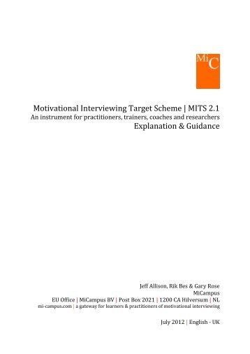 MITS 2.1 Explanation & Guidance - Motivational Interviewing