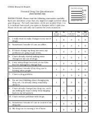 Personal Drug Use Questionnaire (SOCRATES 8D)