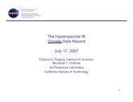 + AIRS Hyperspectral IR Data Record/Tom Pagano, JPL - Modeling ...