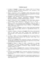PublikÃ¡ciÃ³s lista - Debreceni Egyetem AgrÃ¡r
