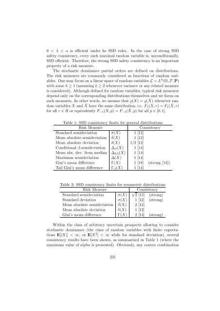 SSD CONSISTENT CRITERIA AND COHERENT RISK MEASURES