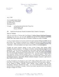 Letter from Governor Bullock Requesting Presidential Disaster ...