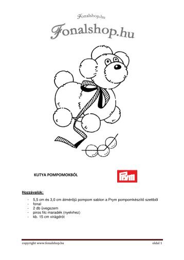 Pompom kutya (pdf) - Fonalshop