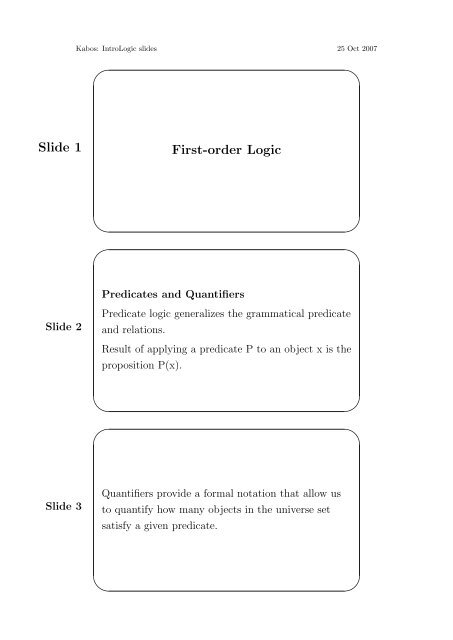 Slide 1 First-order Logic