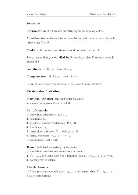 Slide 1 First-order Logic