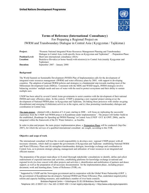 Terms of Reference (International Consultancy) For ... - WaterWiki.net