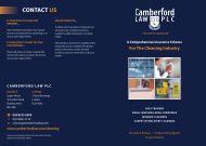 Cleaning Insurance Scheme Brochure - Camberford Law PLC