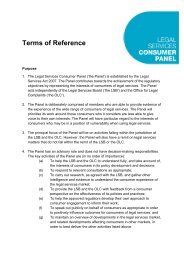 Legal Services Consumer Panel Terms of Reference