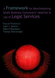 Small Business Framework - Research - The Legal Services Board