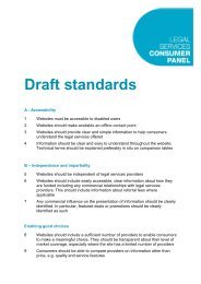 Draft standards - Legal Services Consumer Panel