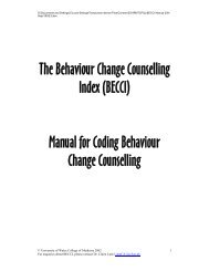 The Behaviour Change Counselling Index (BECCI) Manual for ...