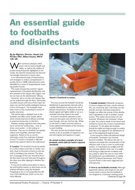 Essential Guide to Footbaths and Disinfectants - Hysolv Footcheck