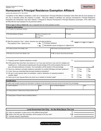 Homestead Exemption Affidavit - Cass County