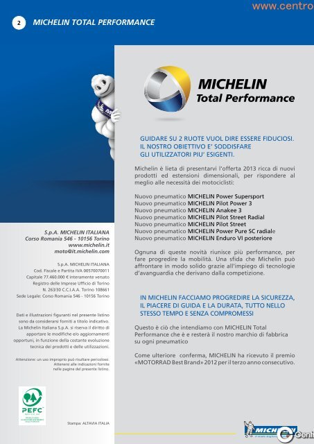 Michelin Moto 2013 - Centrogomme