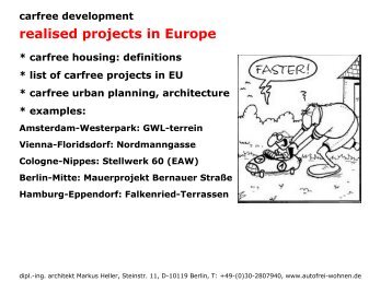 carfree development | Projects in Cologne ... - World Carfree Network