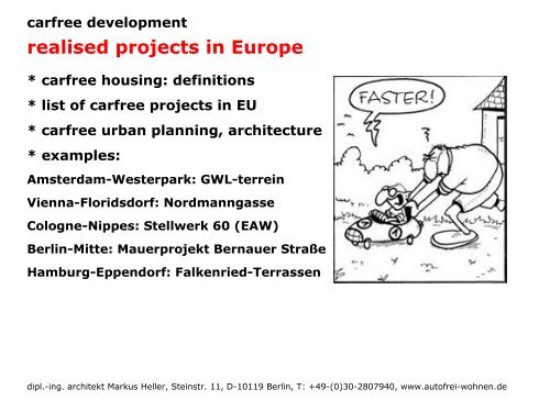 carfree development | Projects in Cologne ... - World Carfree Network