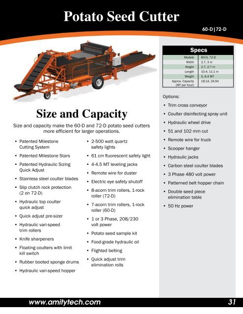 Potato Equipment Product Guide - Amity Technology