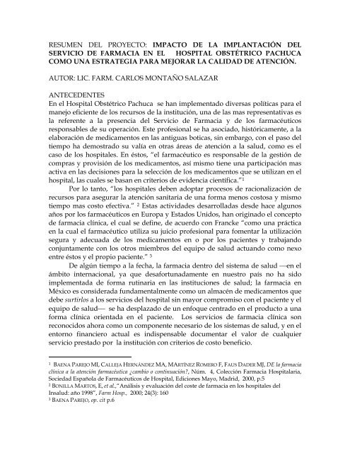 resumen del proyecto: impacto de la implantación del servicio de ...