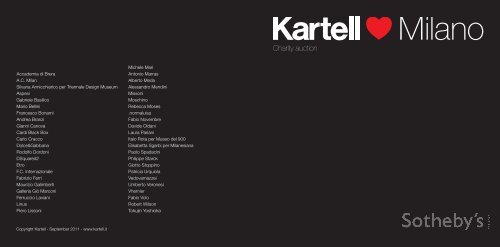 Kartell Loves Milano - Fondazione Umberto Veronesi