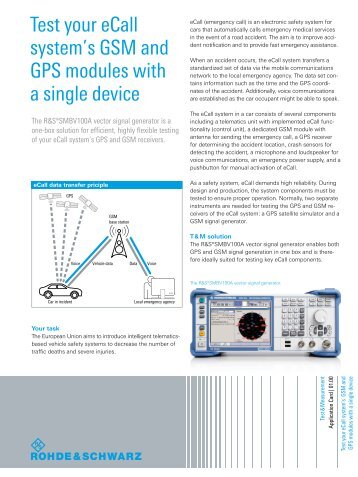 R&S Test your eCall system's GSM and GPS ... -  Rohde & Schwarz