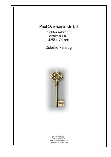 Paul Overhamm GmbH Zubehörkatalog