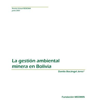 La gestión ambiental minera en Bolivia - BVSDE