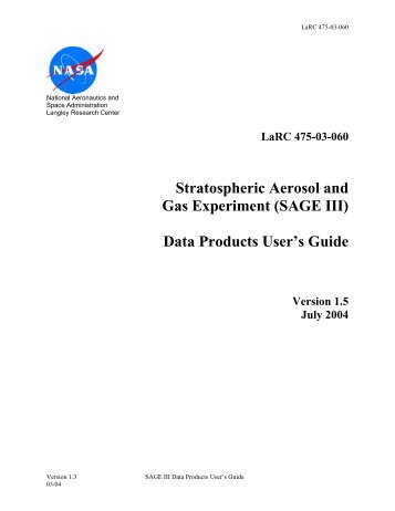 Data Products User's Guide - NASA Langley Atmospheric Sciences ...