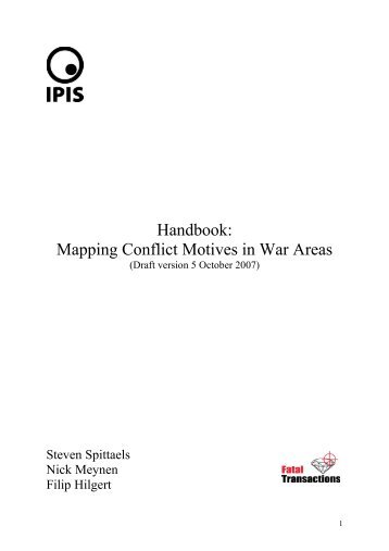 Handbook: Mapping Conflict Motives in War Areas - Ipis