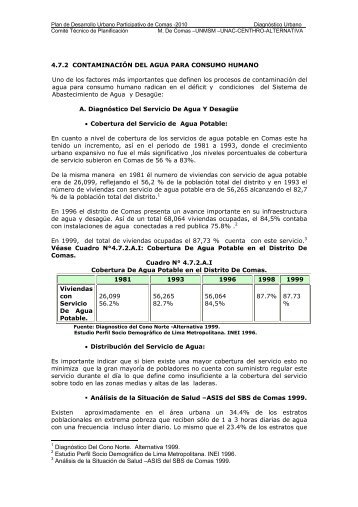 4.7.2 CONTAMINACIÓN DEL AGUA PARA CONSUMO HUMANO ...