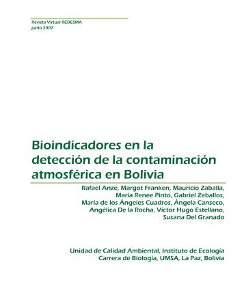 Bioindicadores en la detección de la contaminación ... - BVSDE