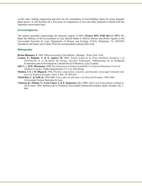 A checklist of pioneer plant regeneration on natural and ...