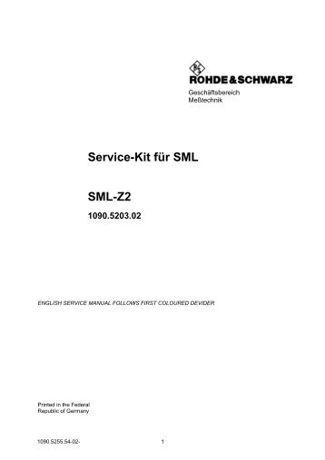 Service-Kit für SML SML-Z2 1090.5203.02 - Rohde & Schwarz
