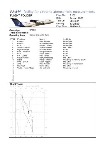 B162 Flight Folder 24-Jan-06 (DABEX)