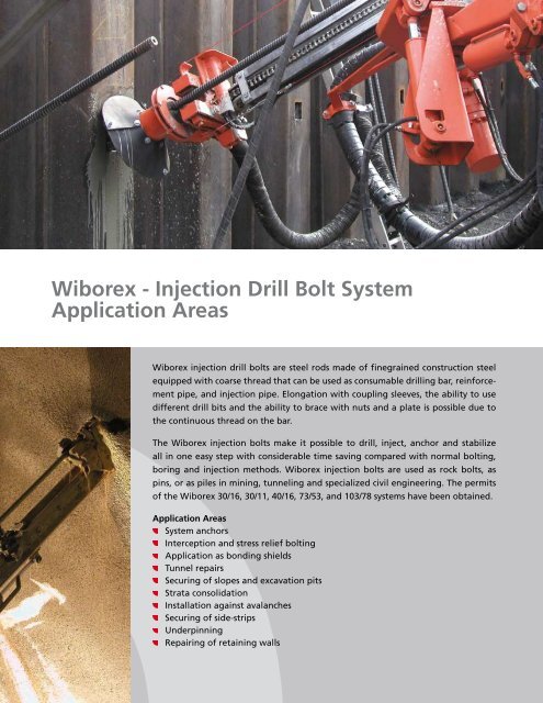 Wiborex Injection Drill Bolt - Minova