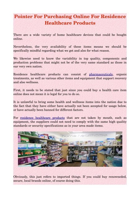 online healthcare products