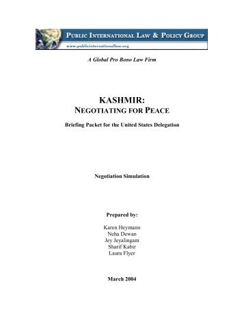 United States Delegation Negotiation Briefing Packet - PILPG