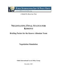Kosovo Albanian Delegation Negotiation Briefing Packet