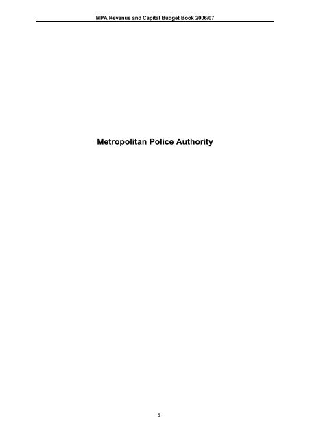 MPA & MPS Budget book 2006-07