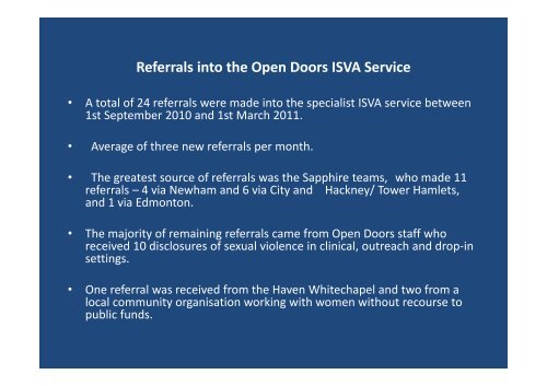 Open Doors and ISVA Presentation