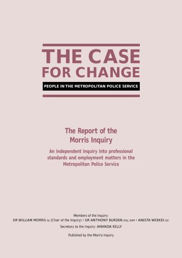 Final Report of the Morris Inquiry: The Case for Change