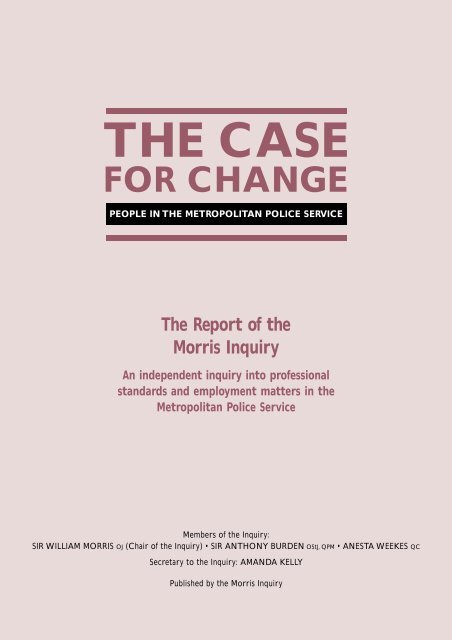 Final Report of the Morris Inquiry: The Case for Change