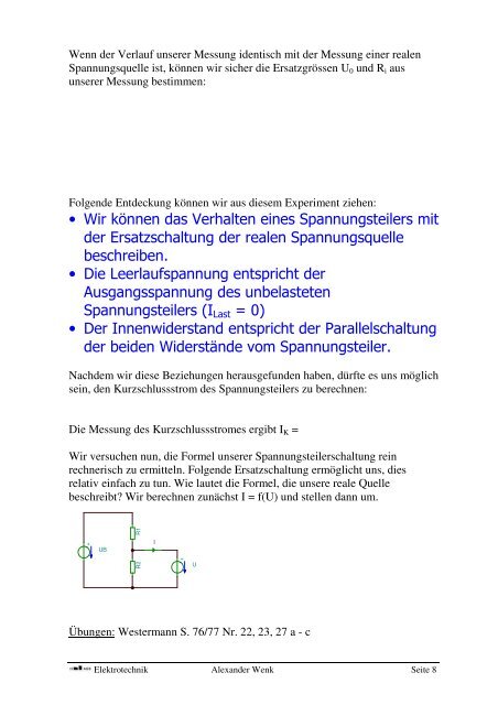 Repetition Elektrotechnik für Elektroniker im 4. Lehrjahr