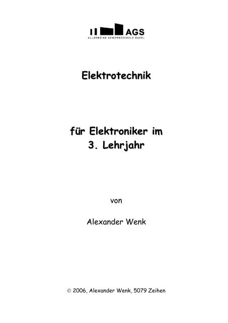 Gesamtdokument Elektrotechnik 3. Lehrjahr