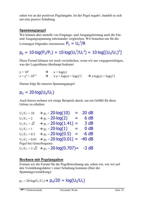 Gesamtdokument Elektrotechnik 3. Lehrjahr