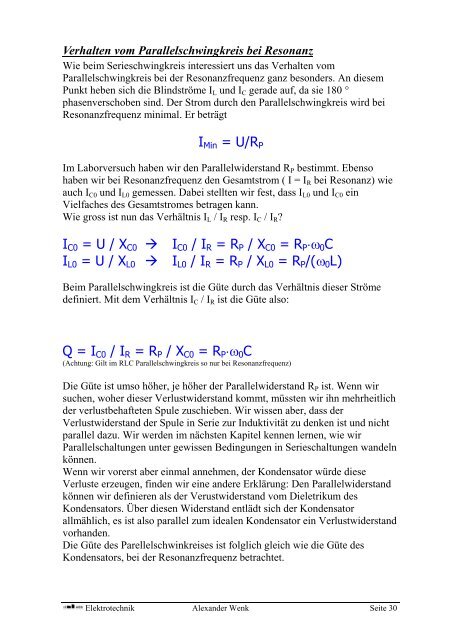 Gesamtdokument Elektrotechnik 3. Lehrjahr