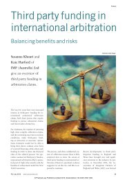 Third party funding in international arbitration - Harbour Litigation ...