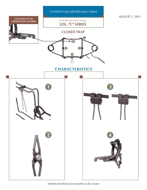 Certified Trap Identification Sheets (PDF) - Fur Institute of Canada