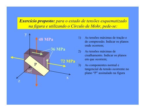 CÍRCULO DE MOHR PARA TENSÕES