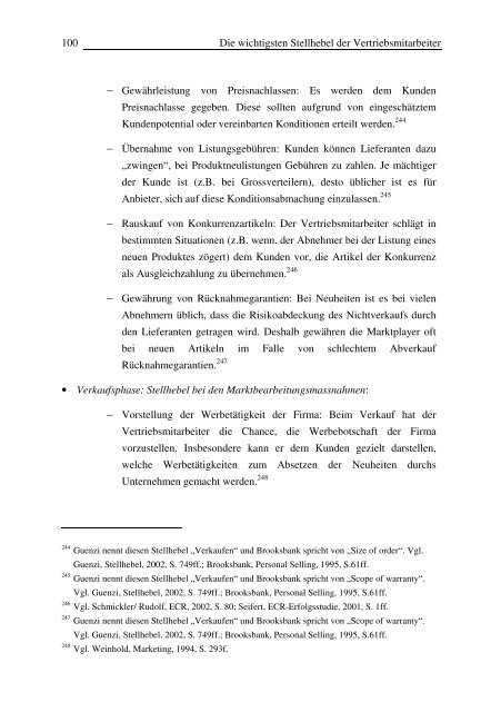 Erfolgreicher Einsatz von Vertriebsmitarbeitern bei der Vermarktung ...